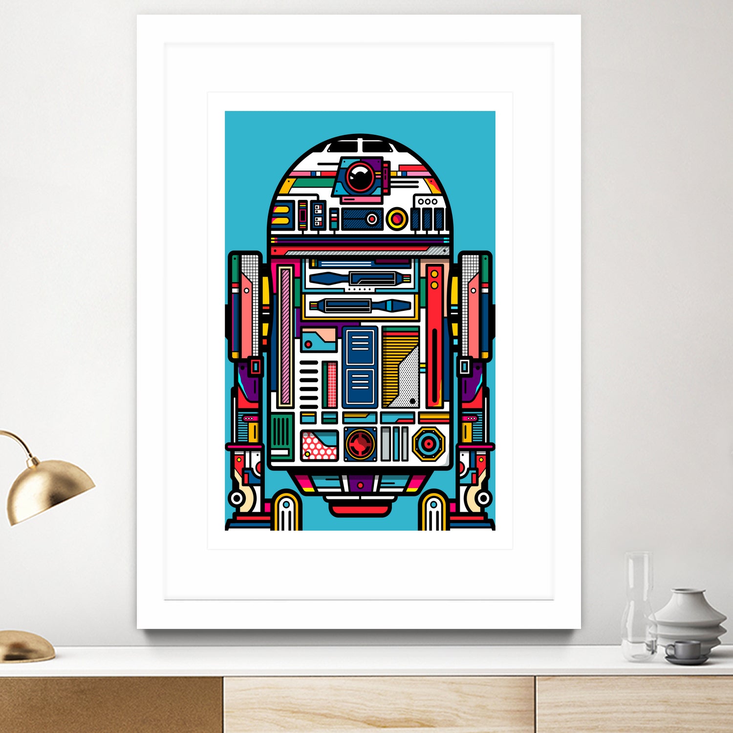 R2-D2 by Marco Schiavon on GIANT ART - blue digital drawing