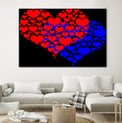 Two hearts blue and red by Daniel Danco on GIANT ART - red vector illustration