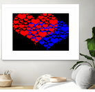 Two hearts blue and red by Daniel Danco on GIANT ART - red vector illustration