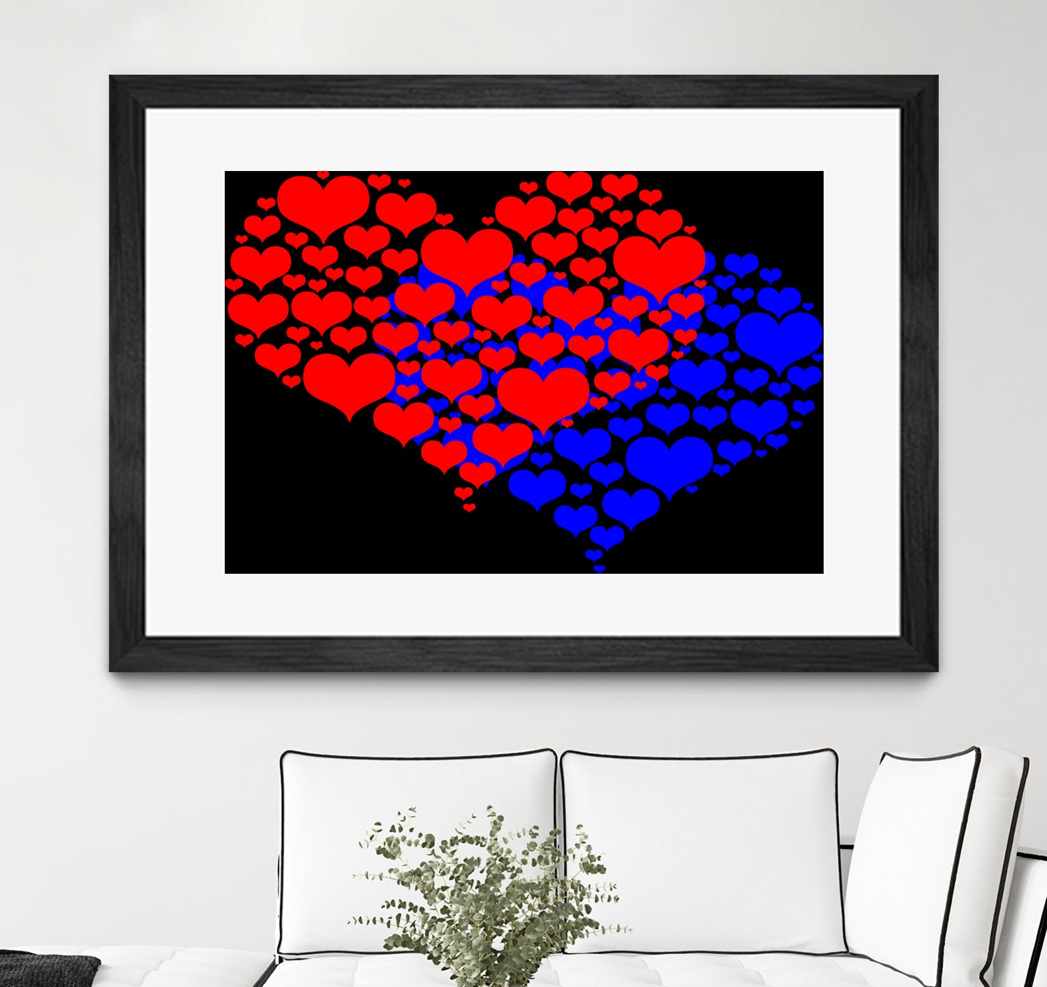 Two hearts blue and red by Daniel Danco on GIANT ART - red vector illustration