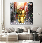 Gold Kitty in New York City by Vin Zzep on GIANT ART - white digital painting