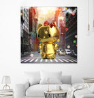 Gold Kitty in New York City by Vin Zzep on GIANT ART - white digital painting