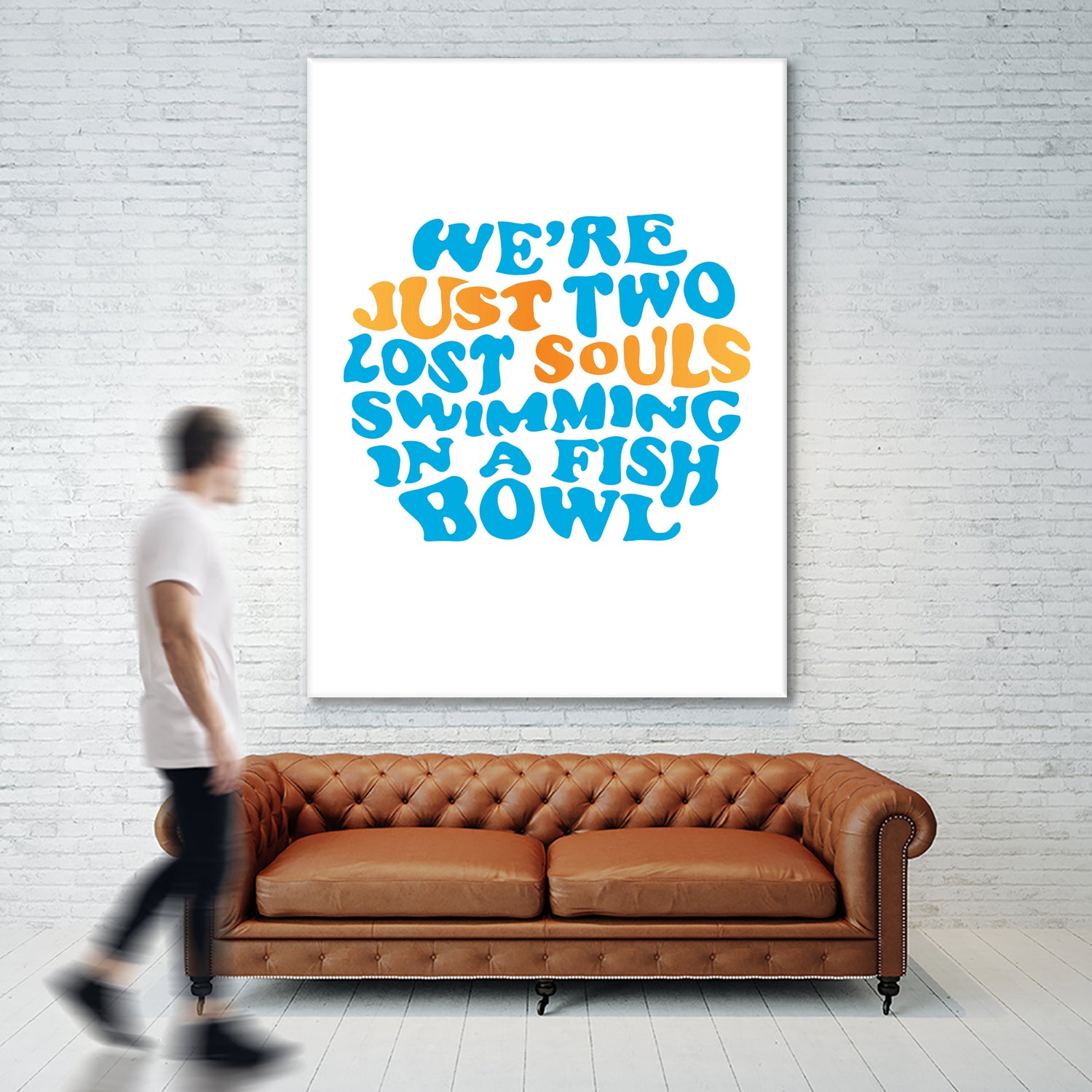 Pink Floyd - just two lost souls swimming in a fish bowl by gareth mcguckin on GIANT ART - white typography