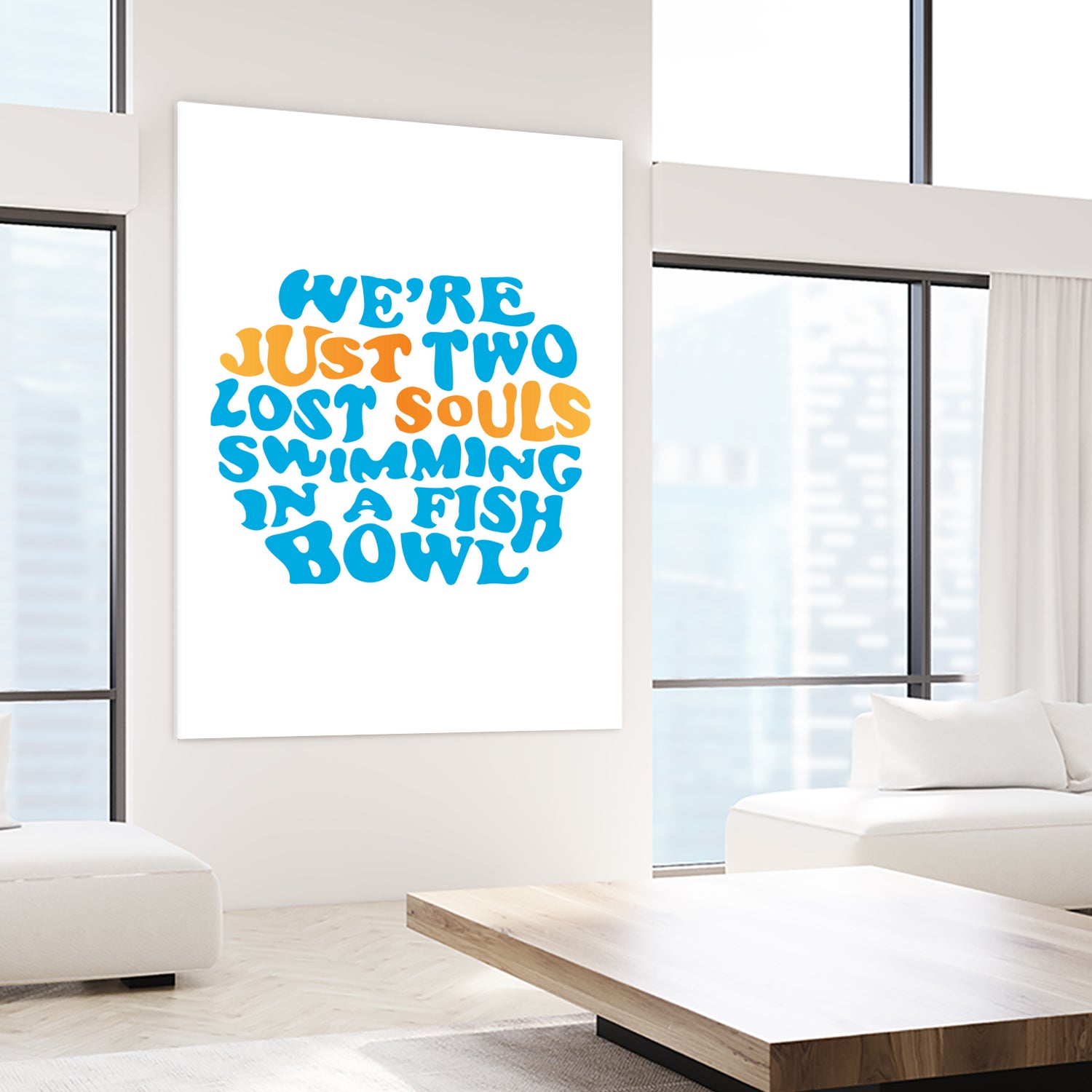 Pink Floyd - just two lost souls swimming in a fish bowl by gareth mcguckin on GIANT ART - white typography