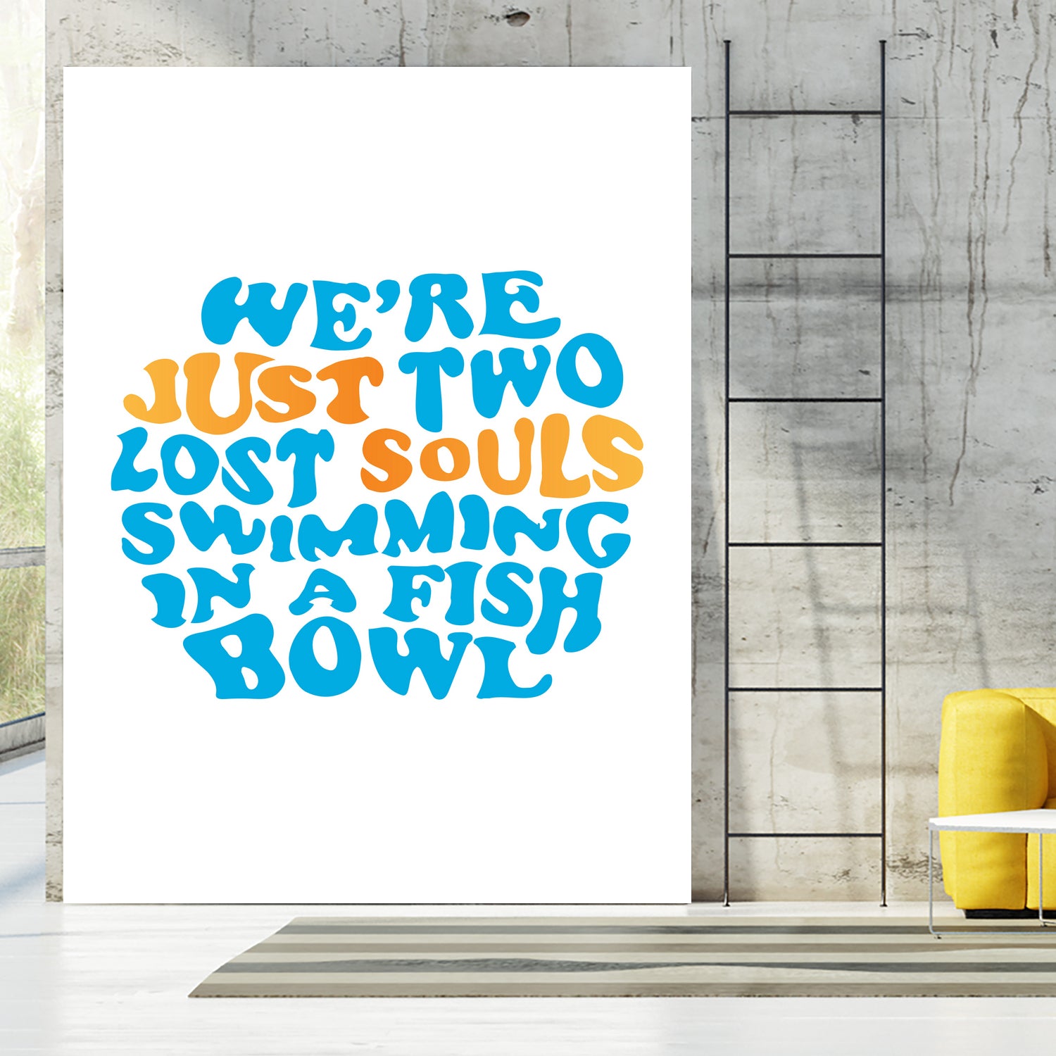 Pink Floyd - just two lost souls swimming in a fish bowl by gareth mcguckin on GIANT ART - white typography