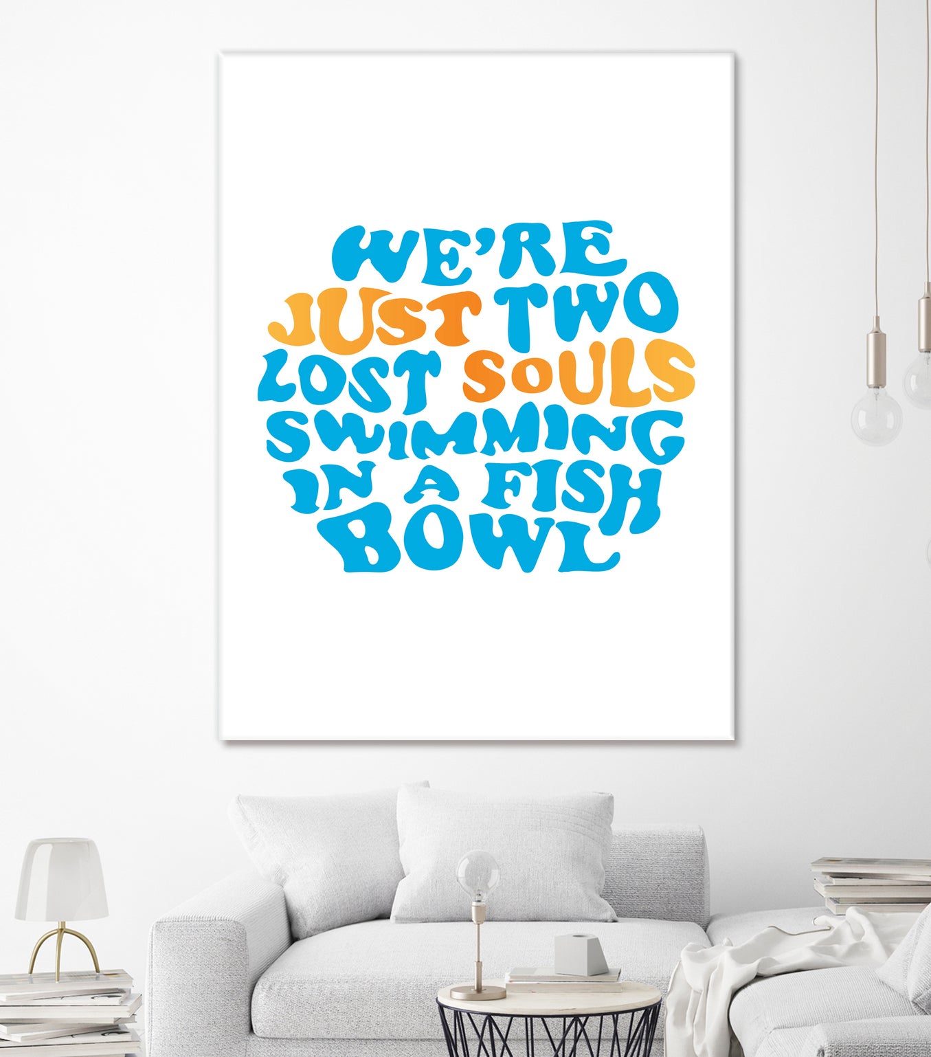 Pink Floyd - just two lost souls swimming in a fish bowl by gareth mcguckin on GIANT ART - white typography