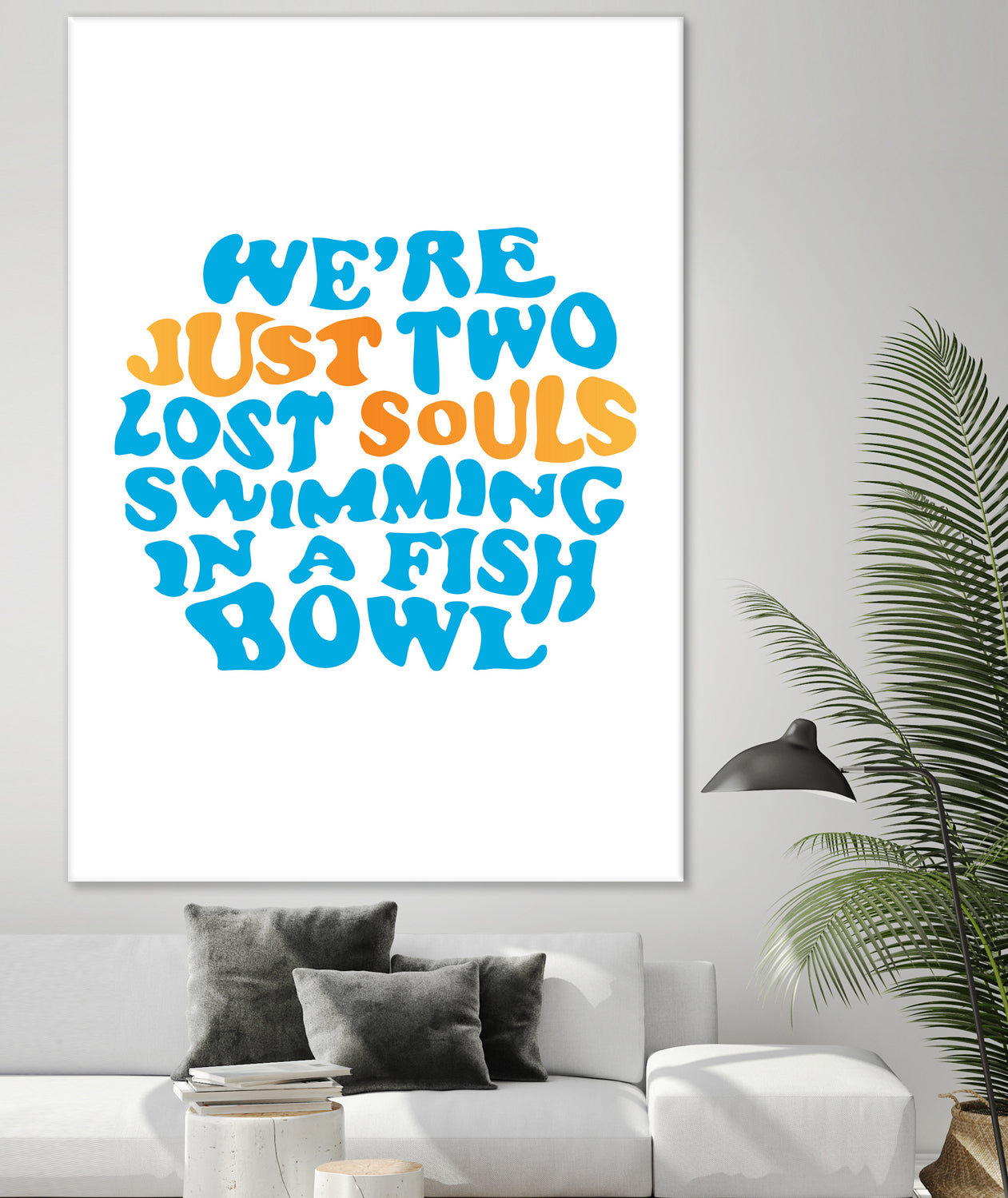 Pink Floyd - just two lost souls swimming in a fish bowl by gareth mcguckin on GIANT ART - white typography