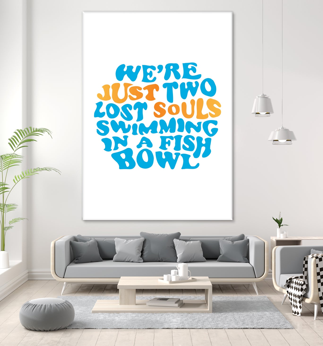 Pink Floyd - just two lost souls swimming in a fish bowl by gareth mcguckin on GIANT ART - white typography