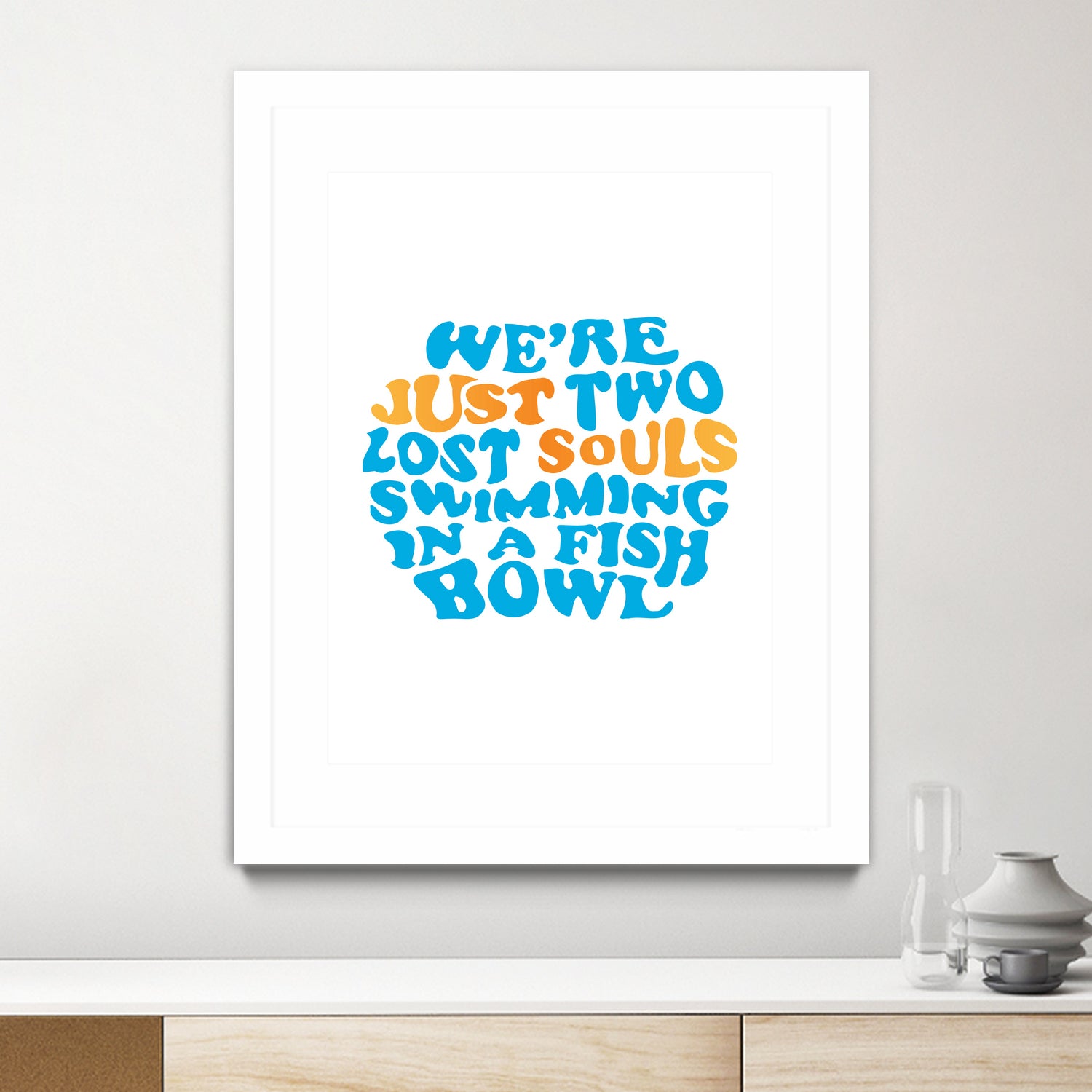 Pink Floyd - just two lost souls swimming in a fish bowl by gareth mcguckin on GIANT ART - white typography