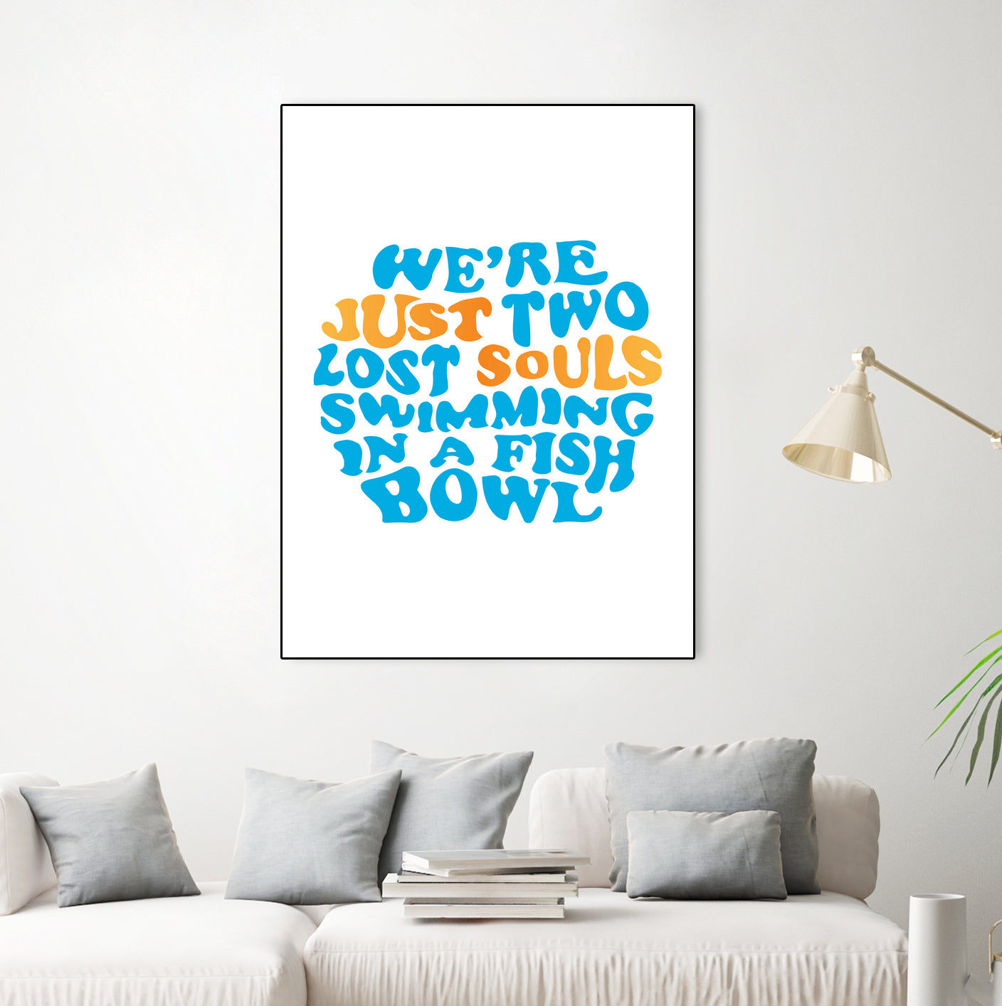 Pink Floyd - just two lost souls swimming in a fish bowl by gareth mcguckin on GIANT ART - white typography