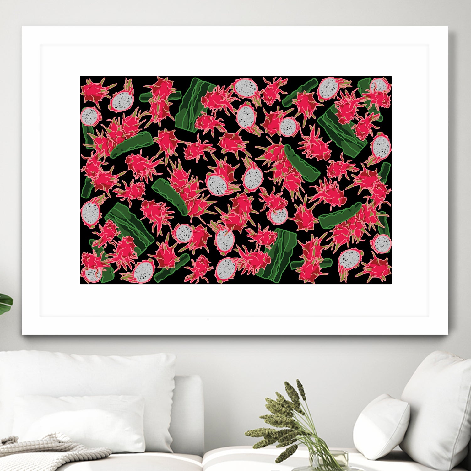 Dragon fruit / Pitahaya by Ekaterina Shuvalova on GIANT ART - gray digital drawing