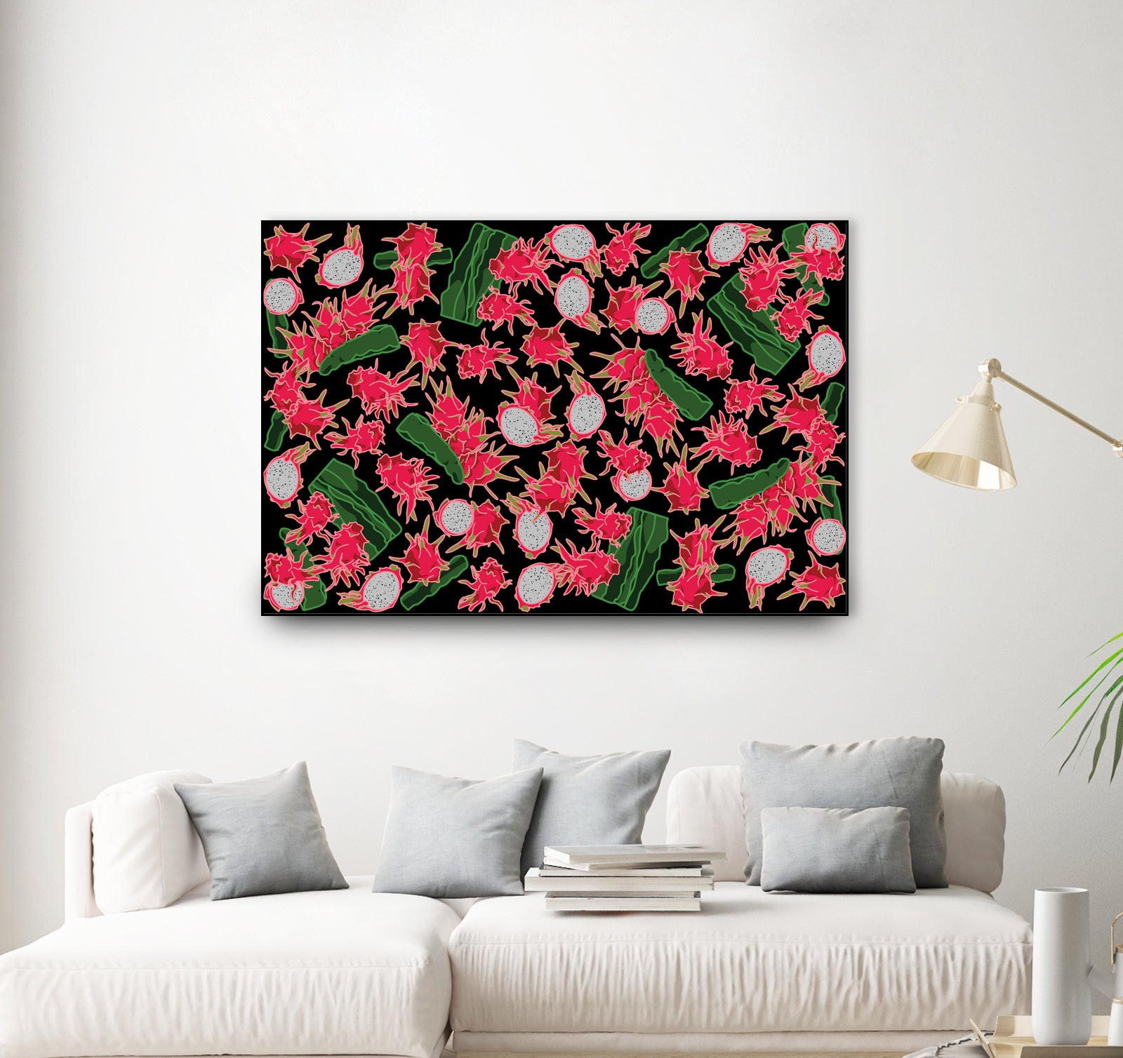 Dragon fruit / Pitahaya by Ekaterina Shuvalova on GIANT ART - gray digital drawing