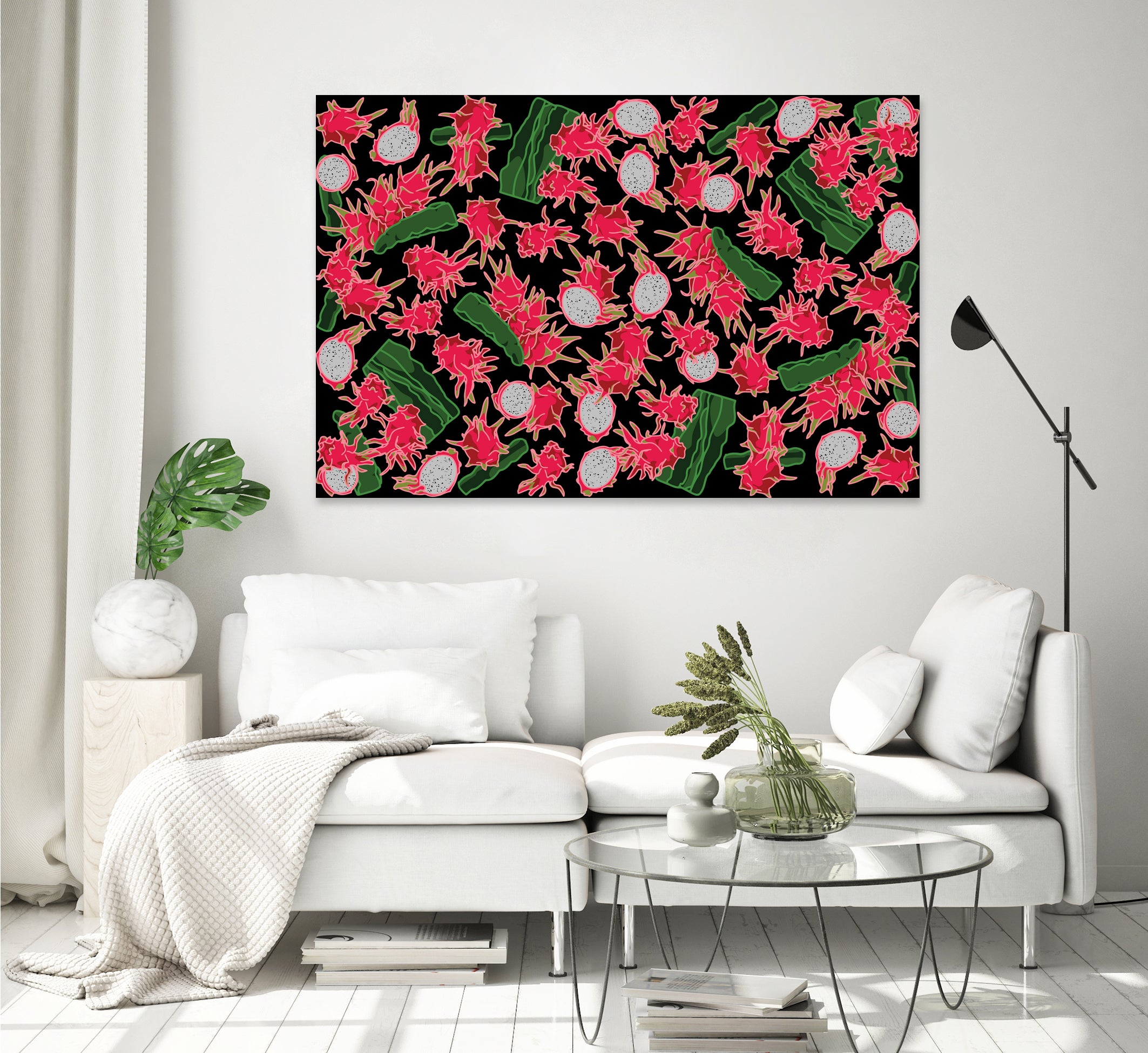 Dragon fruit / Pitahaya by Ekaterina Shuvalova on GIANT ART - gray digital drawing