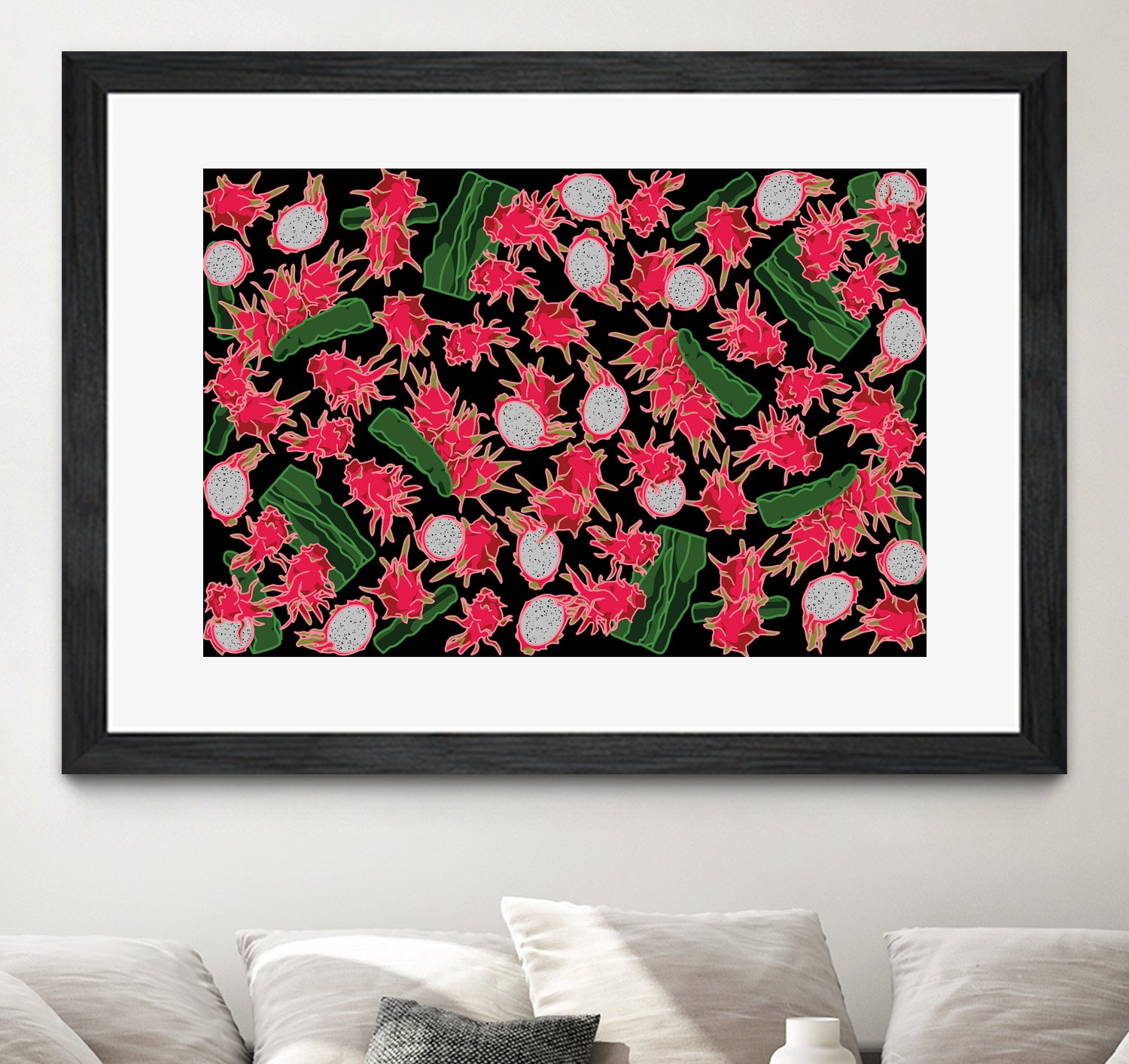 Dragon fruit / Pitahaya by Ekaterina Shuvalova on GIANT ART - gray digital drawing