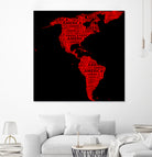 Map of continent America - illustration by Daniel Danco on GIANT ART - red vector illustration