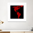 Map of continent America - illustration by Daniel Danco on GIANT ART - red vector illustration