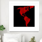 Map of continent America - illustration by Daniel Danco on GIANT ART - red vector illustration