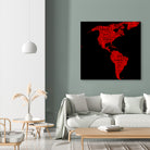Map of continent America - illustration by Daniel Danco on GIANT ART - red vector illustration