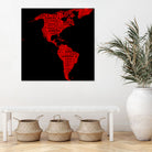 Map of continent America - illustration by Daniel Danco on GIANT ART - red vector illustration