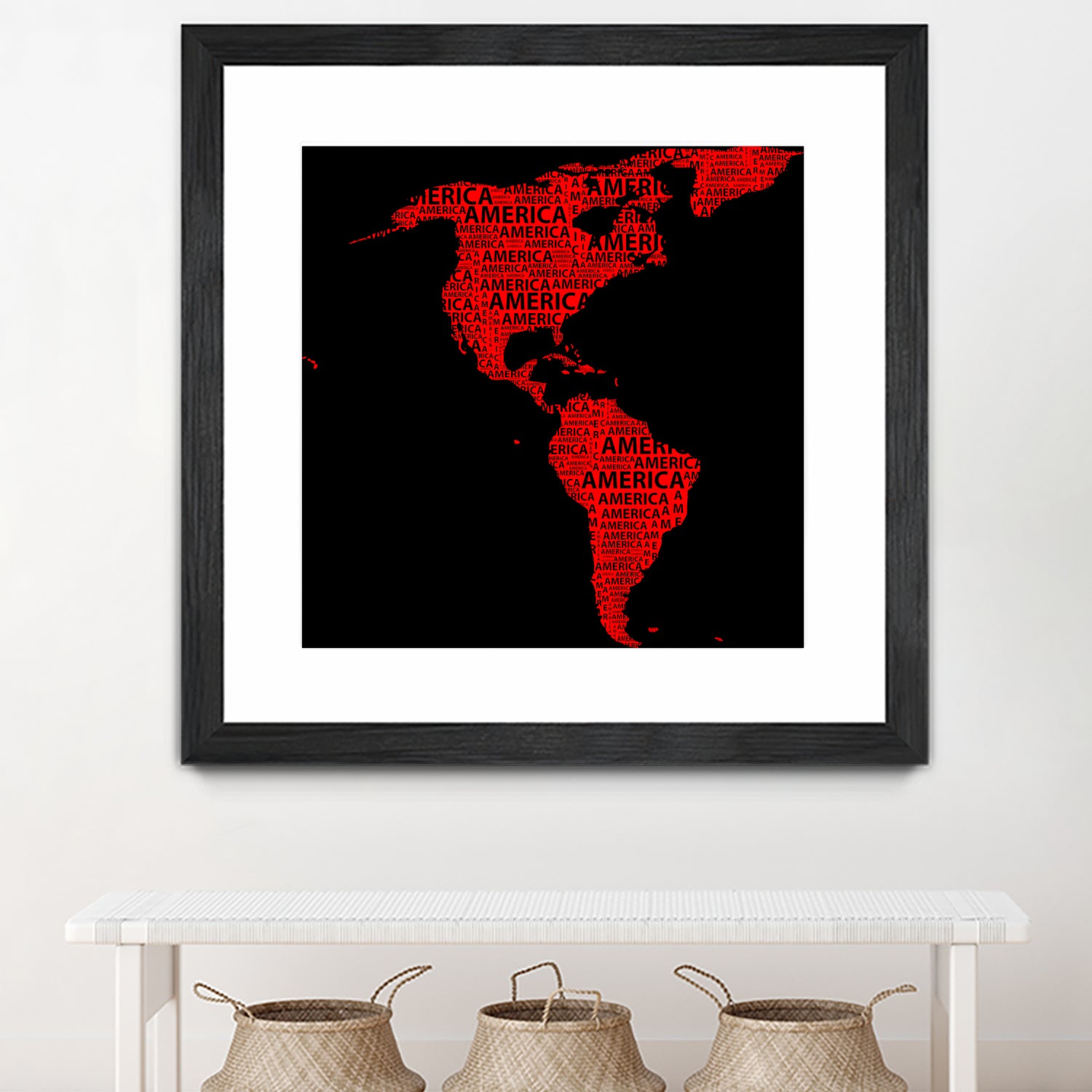 Map of continent America - illustration by Daniel Danco on GIANT ART - red vector illustration