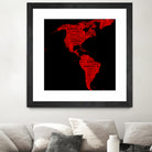 Map of continent America - illustration by Daniel Danco on GIANT ART - red vector illustration