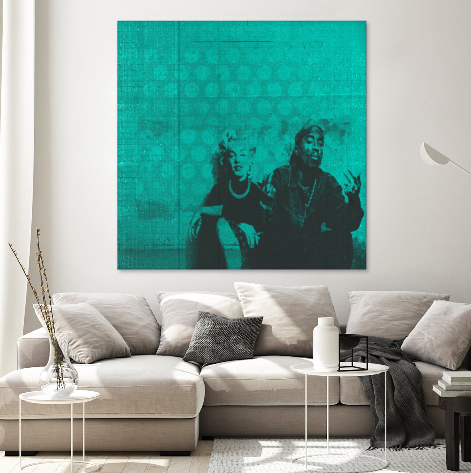 Marilyn y Tupac by Meredith Watson on GIANT ART - green photo manipulation