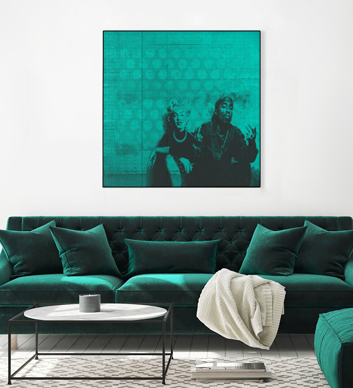 Marilyn y Tupac by Meredith Watson on GIANT ART - green photo manipulation