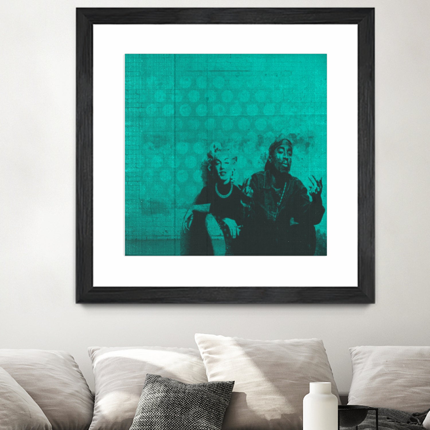 Marilyn y Tupac by Meredith Watson on GIANT ART - green photo manipulation