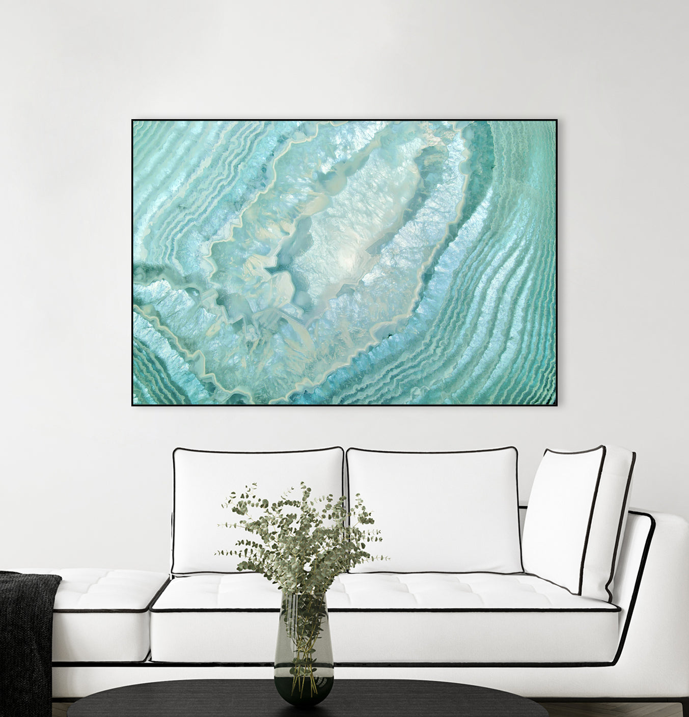 Aquamarine Pastel and Teal Agate Crystal by Mar Cantón on GIANT ART - white digital painting