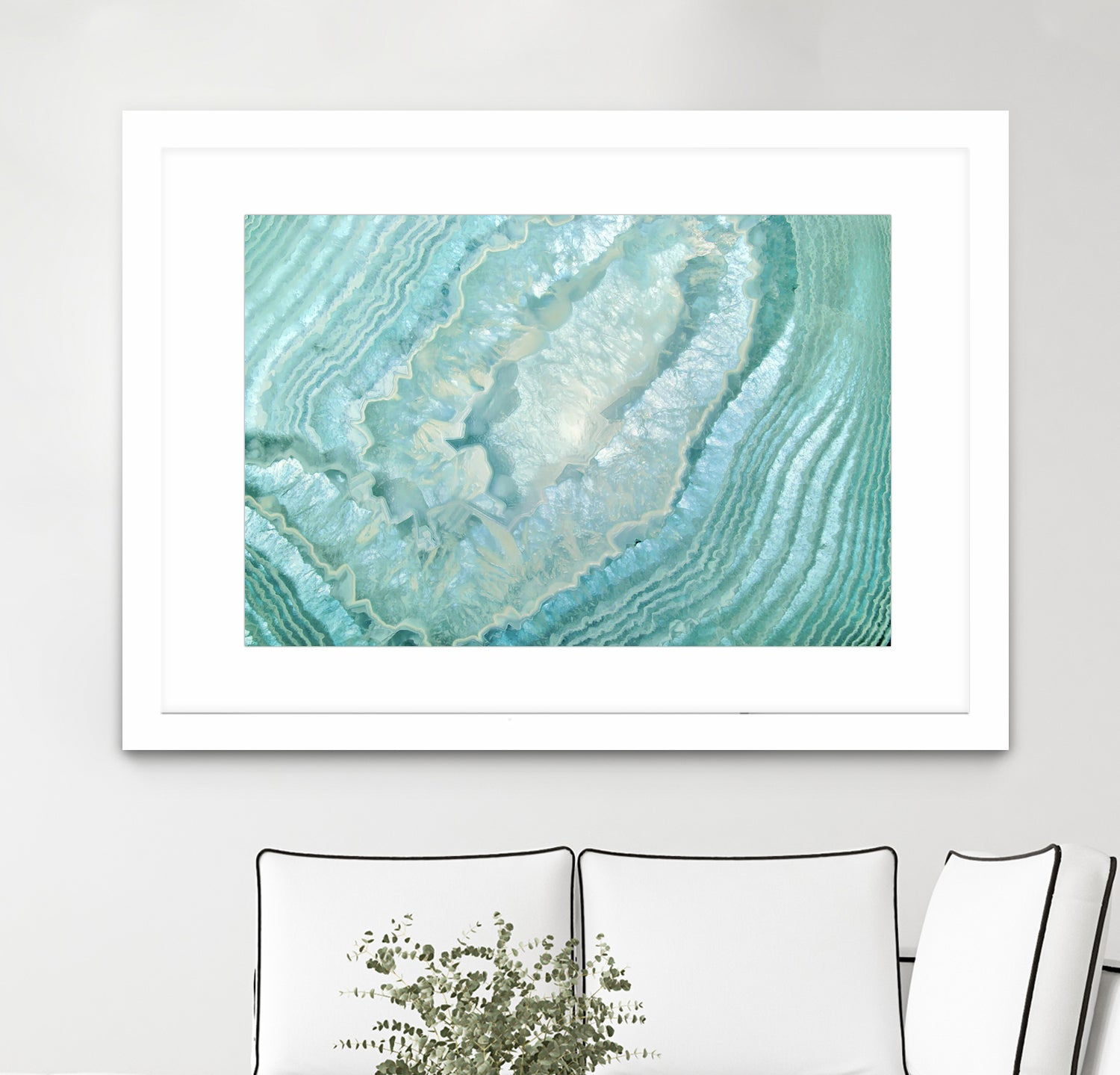 Aquamarine Pastel and Teal Agate Crystal by Mar Cantón on GIANT ART - white digital painting