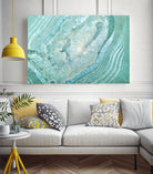 Aquamarine Pastel and Teal Agate Crystal by Mar Cantón on GIANT ART - white digital painting