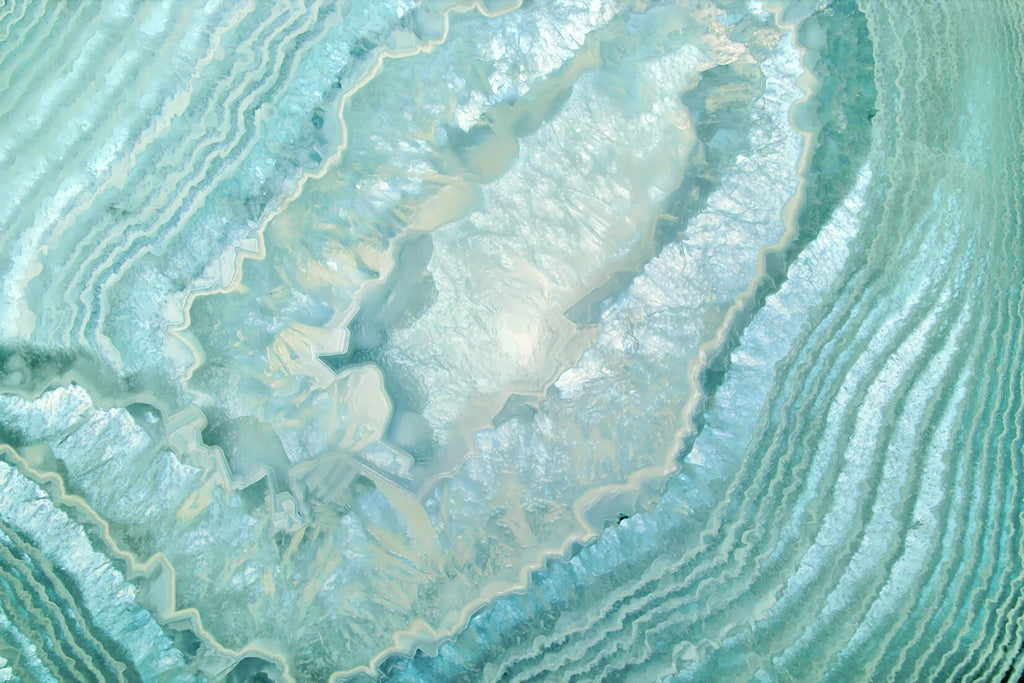 Aquamarine Pastel and Teal Agate Crystal by Mar Cantón on GIANT ART - white digital painting