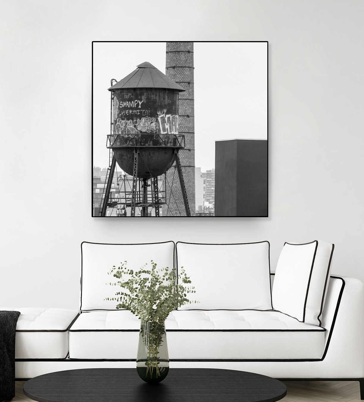 Water tower in Brooklyn by RENZO REBAGLIATI on GIANT ART - black photo illustration