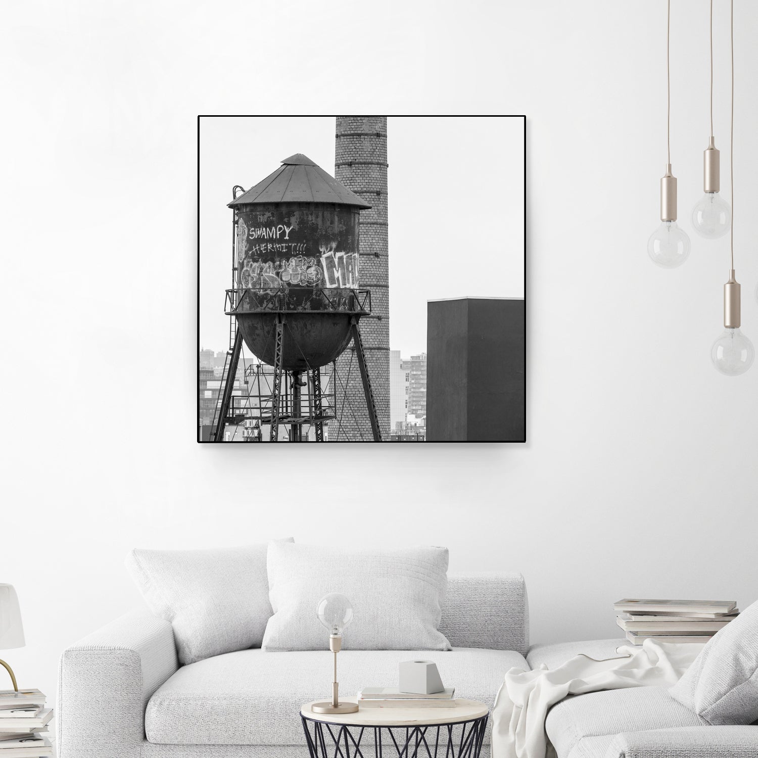 Water tower in Brooklyn by RENZO REBAGLIATI on GIANT ART - black photo illustration