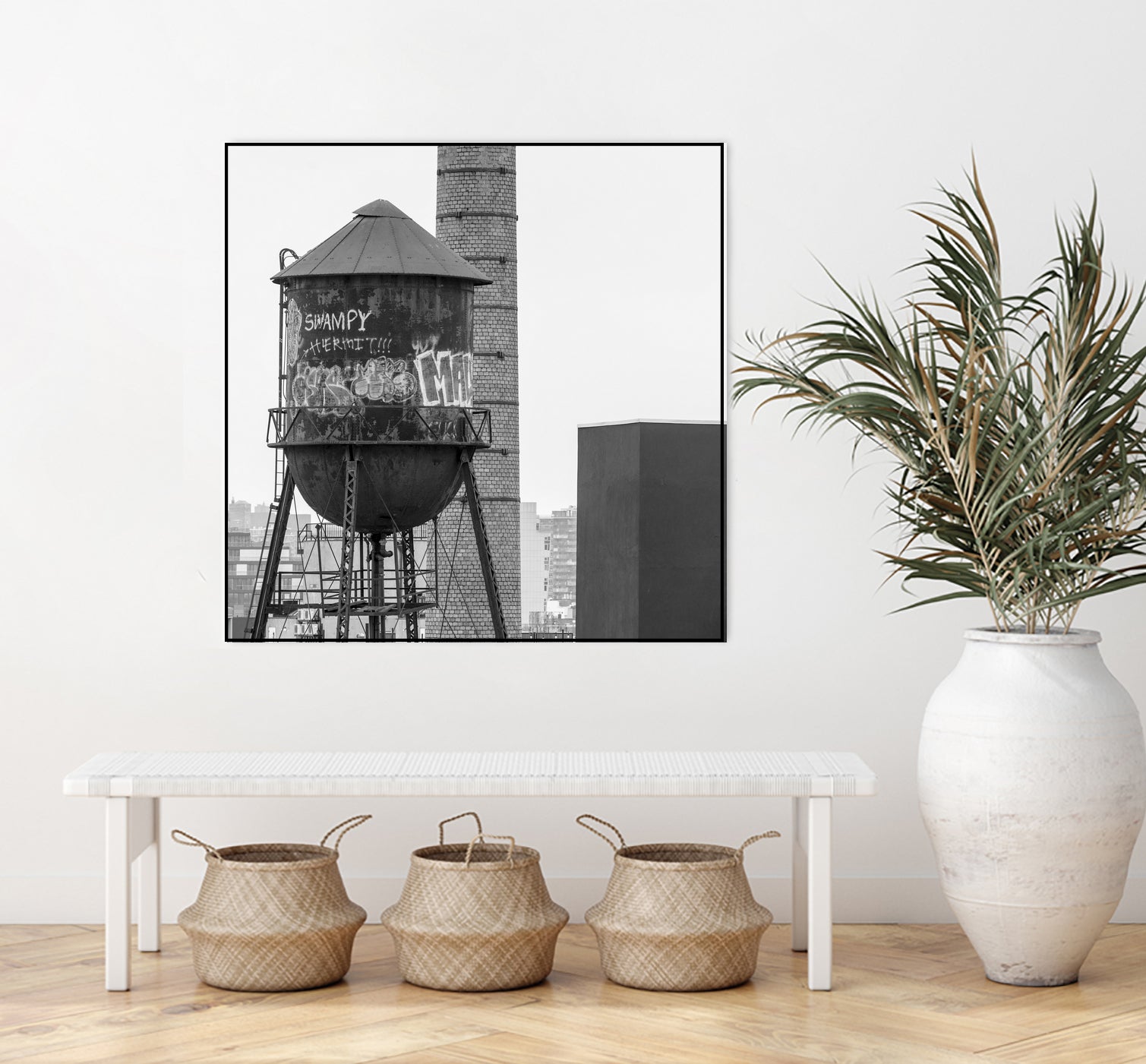 Water tower in Brooklyn by RENZO REBAGLIATI on GIANT ART - black photo illustration