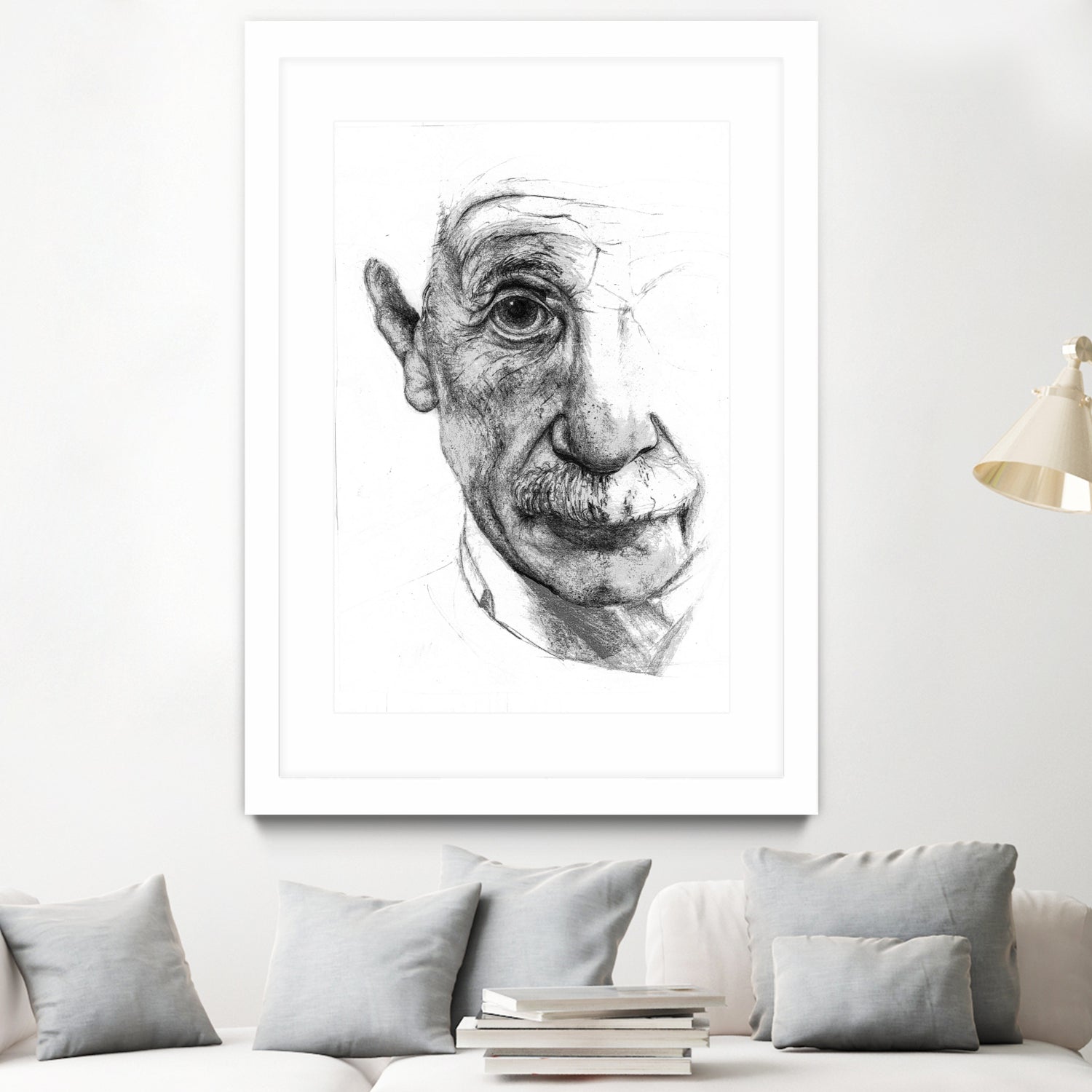 Einstein illustration by Charlotte Johnson on GIANT ART - gray digital drawing