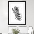 Einstein illustration by Charlotte Johnson on GIANT ART - gray digital drawing