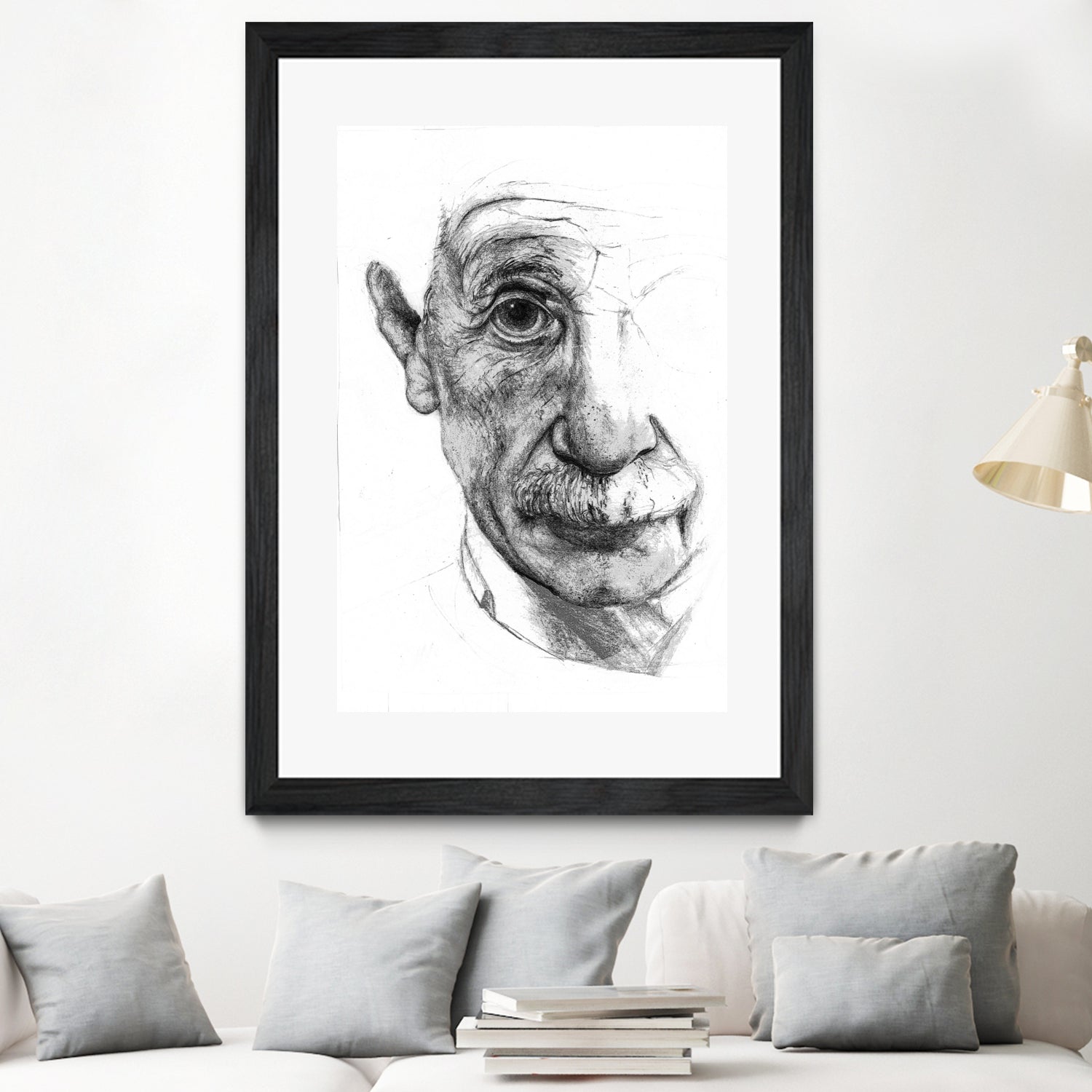 Einstein illustration by Charlotte Johnson on GIANT ART - gray digital drawing