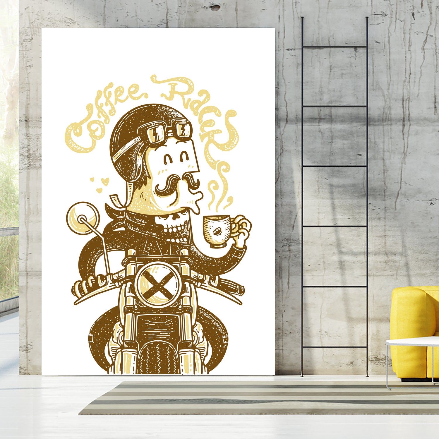 78 Coffee Racer by Afif Quilimo on GIANT ART - white digital drawing