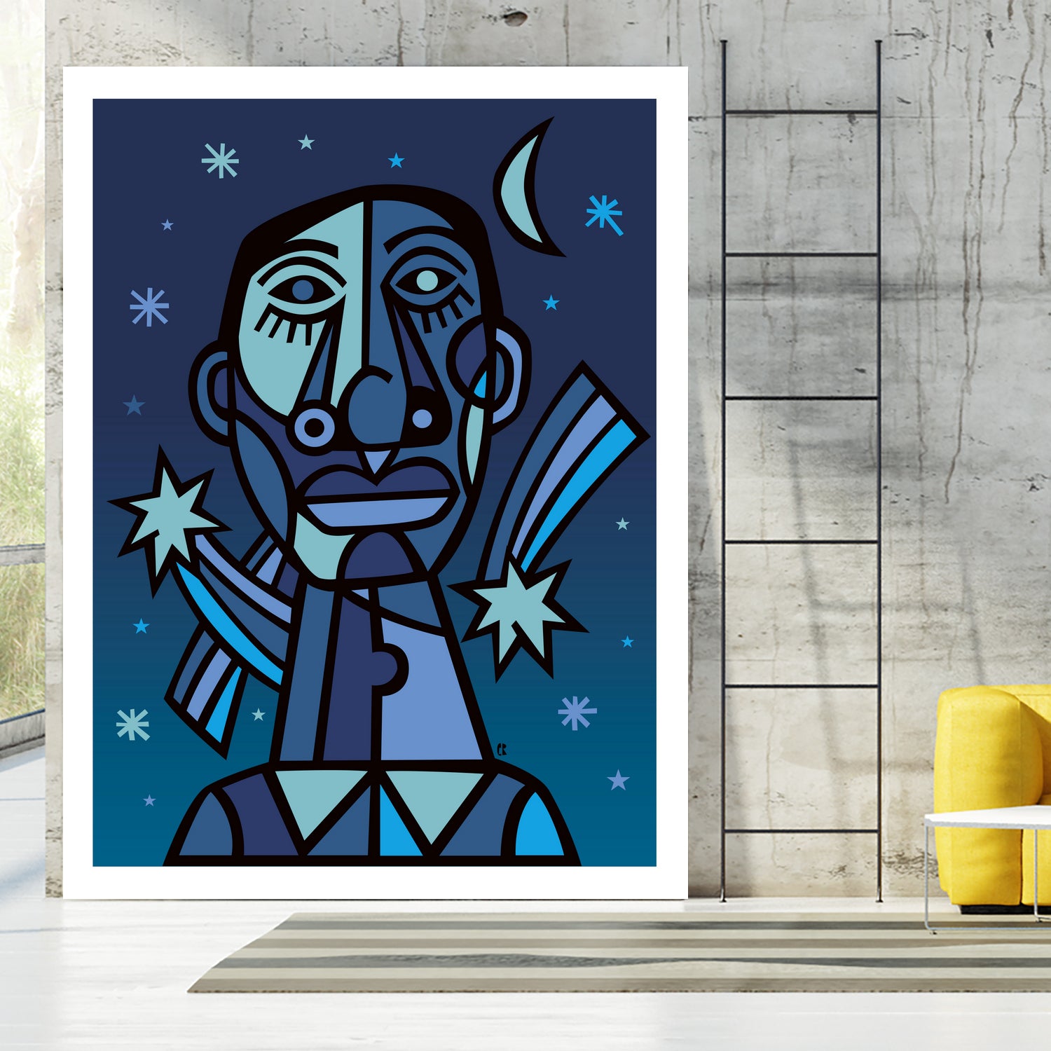 Noche estrellada by Carlos Joaquin Ramirez Fernandez on GIANT ART - blue digital drawing