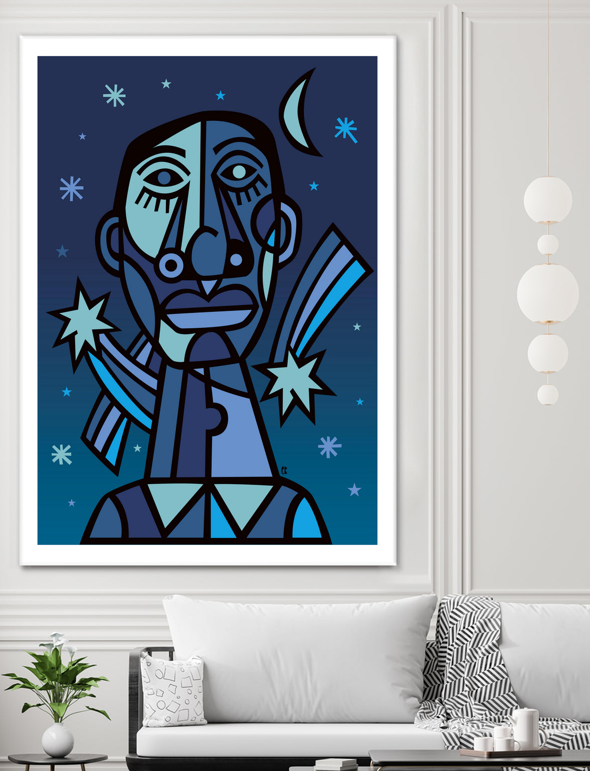 Noche estrellada by Carlos Joaquin Ramirez Fernandez on GIANT ART - blue digital drawing