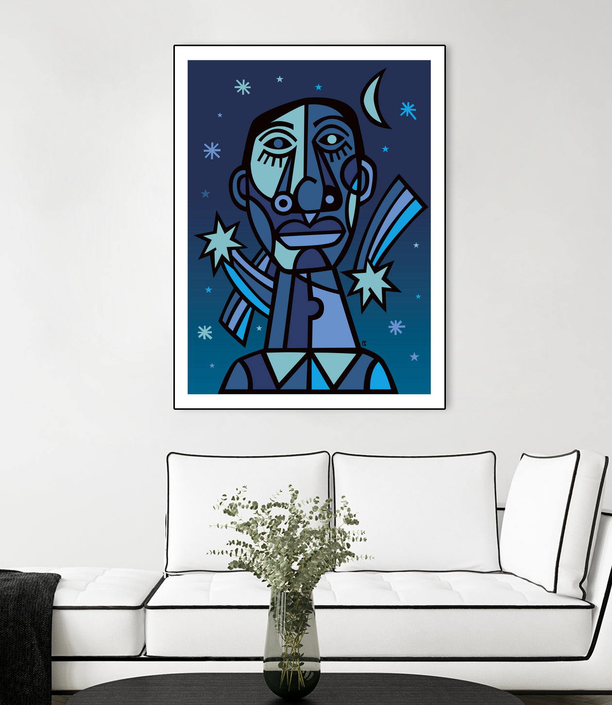 Noche estrellada by Carlos Joaquin Ramirez Fernandez on GIANT ART - blue digital drawing