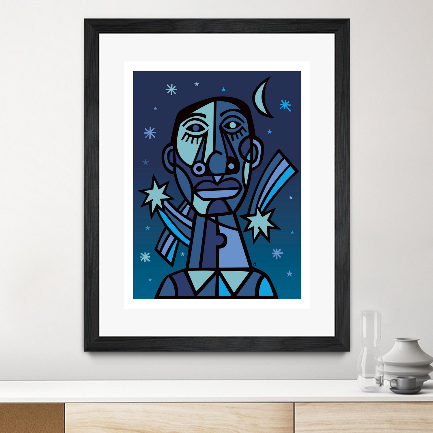 Noche estrellada by Carlos Joaquin Ramirez Fernandez on GIANT ART - blue digital drawing