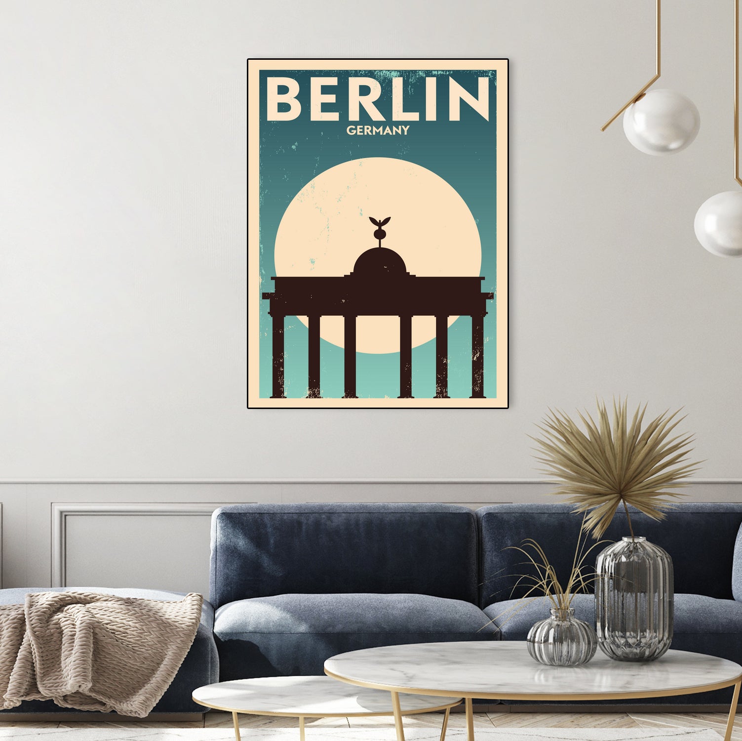 Retro Berlin Poster by Kursat Unsal on GIANT ART - white vector illustration