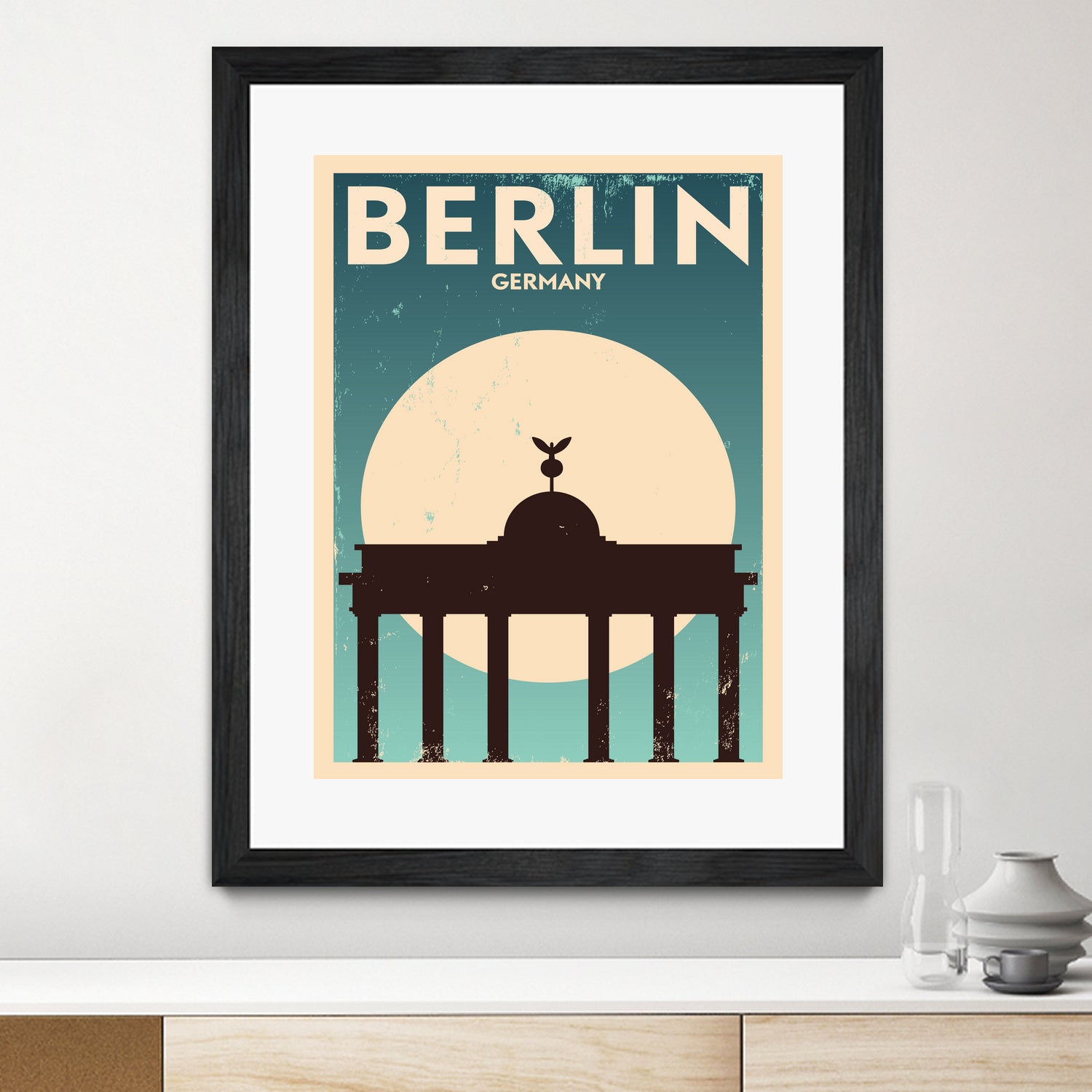 Retro Berlin Poster by Kursat Unsal on GIANT ART - white vector illustration