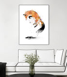 Red Fox jumping into Snow by Antonio Camarena on GIANT ART - white digital painting