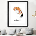 Red Fox jumping into Snow by Antonio Camarena on GIANT ART - white digital painting