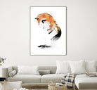 Red Fox jumping into Snow by Antonio Camarena on GIANT ART - white digital painting