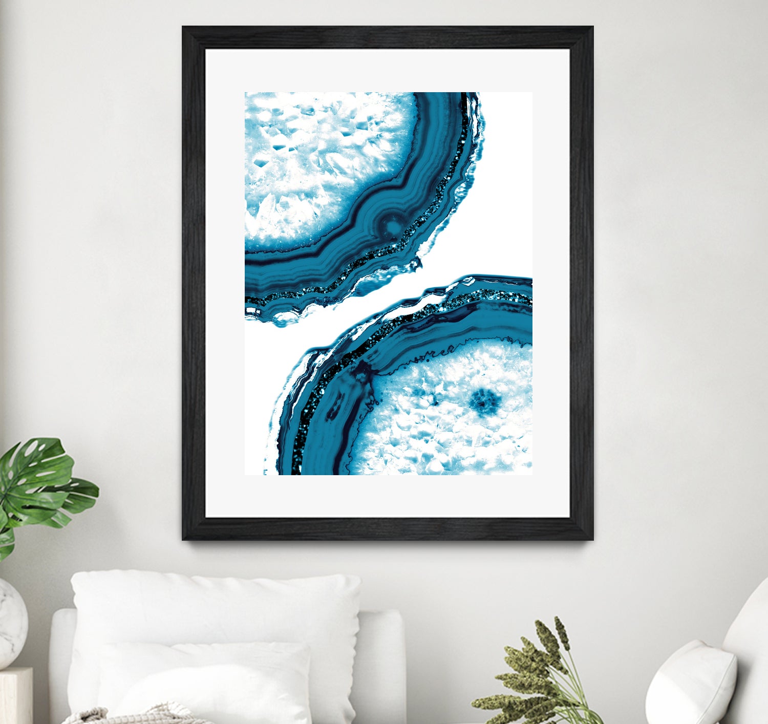 Blue Agate Glitter Glam #1 #gem #decor #art by Anita & Bella Jantz on GIANT ART - blue photo illustration