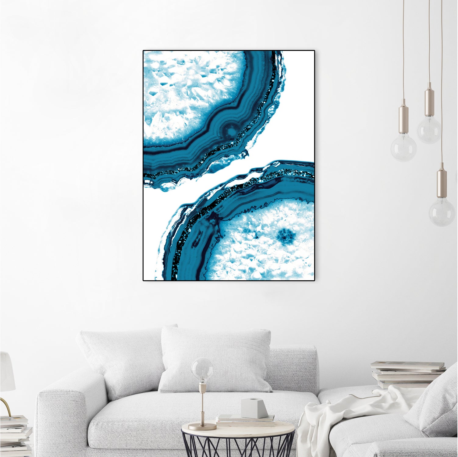 Blue Agate Glitter Glam #1 #gem #decor #art by Anita & Bella Jantz on GIANT ART - blue photo illustration